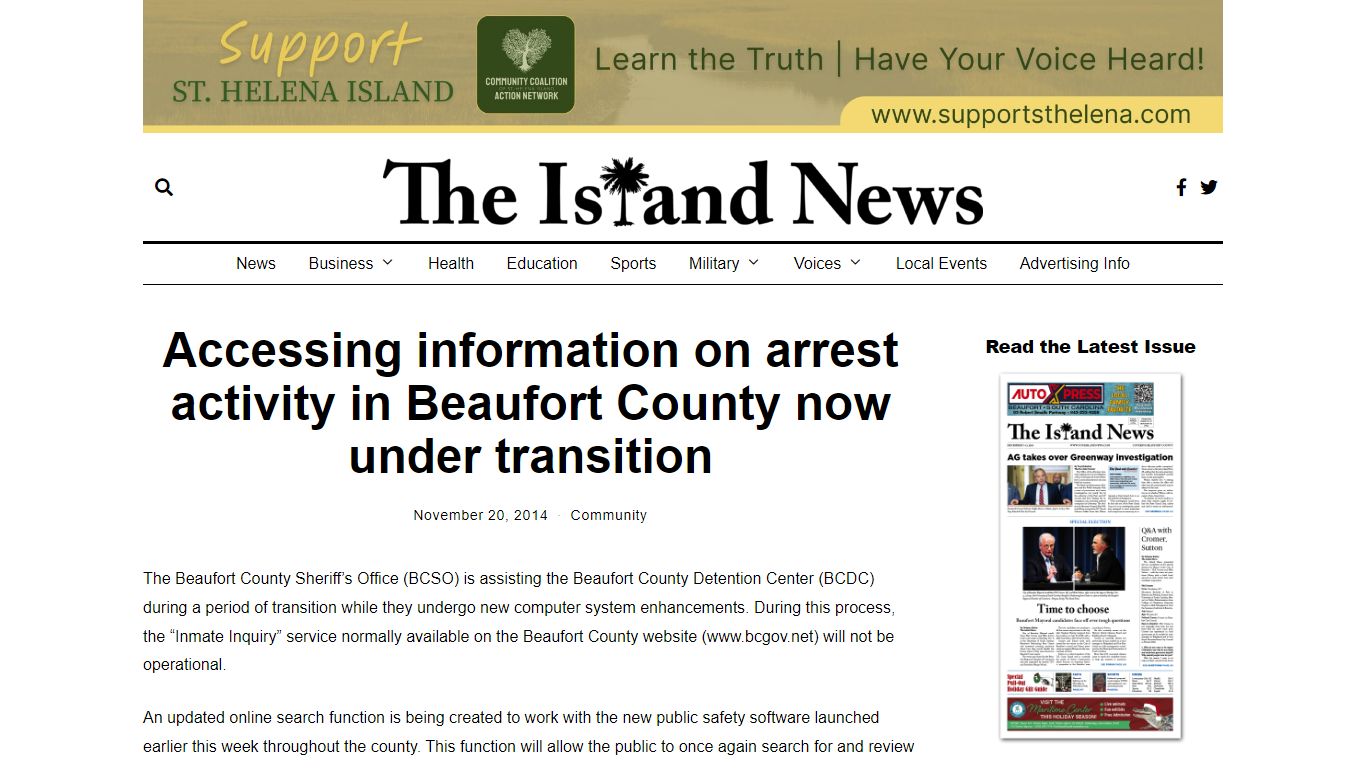Accessing information on arrest activity in Beaufort County now under ...